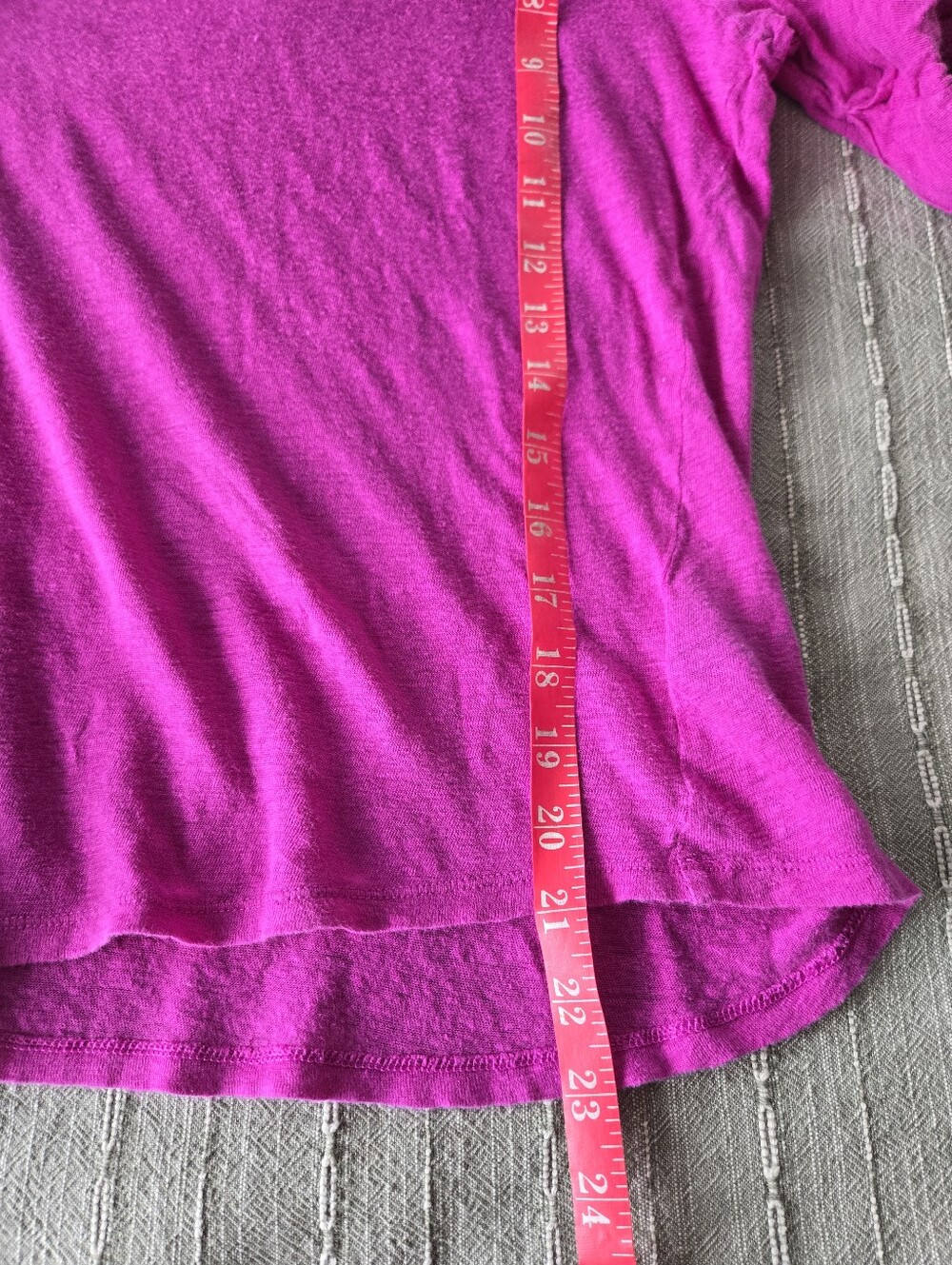 Ralph Lauren Fuschia 100% Linen Wide-Neck 1/2 Sleeve Crop Too XL - Picture 5 of 7